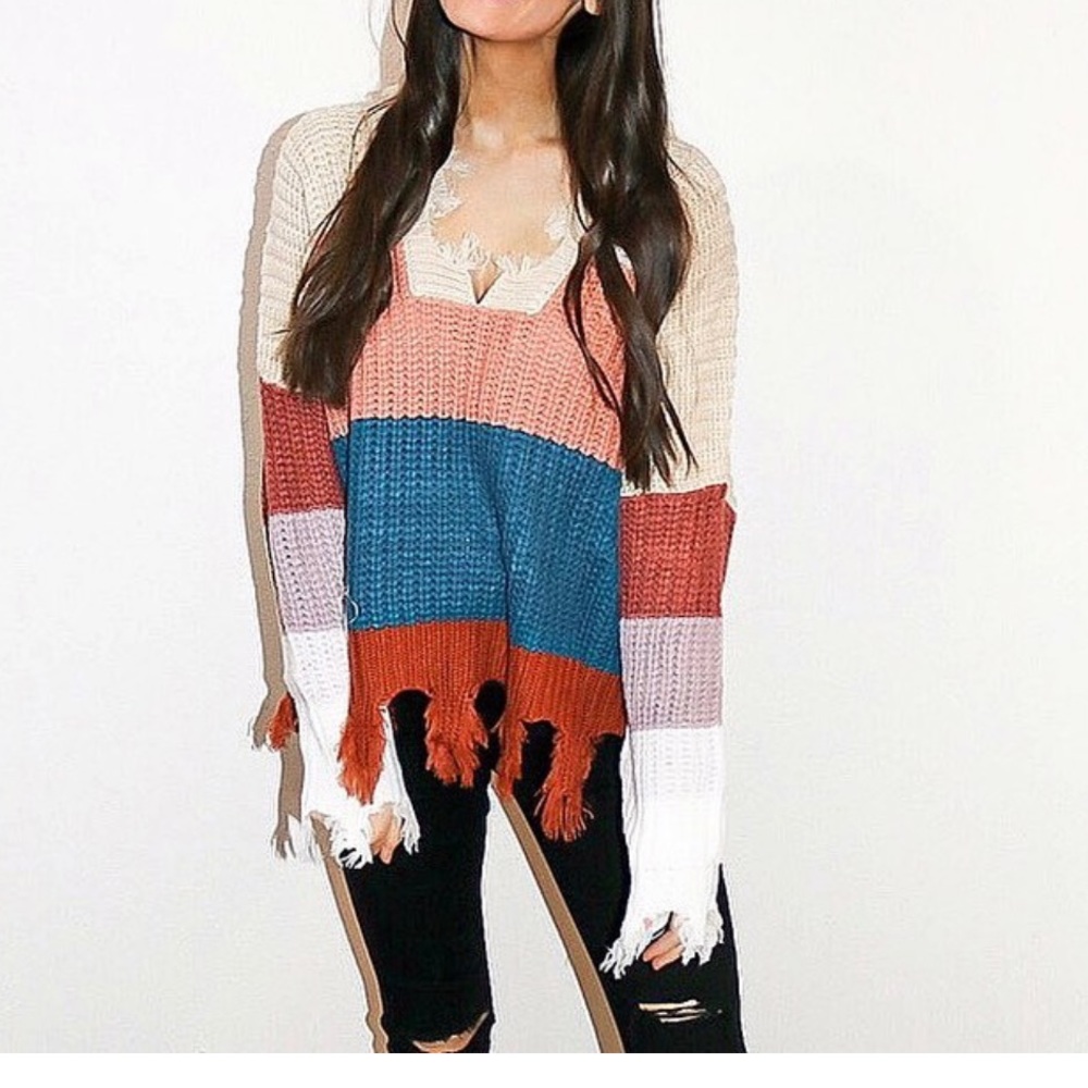 Color block sweater